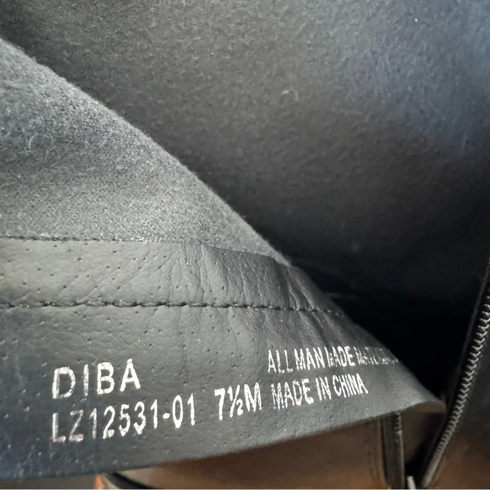 Diba Black Chunky Platform Side Zip Boots Faux Leather y2k Style Fall Winter